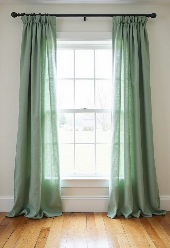 13 DIY Green Farmhouse Decor Projects That’ll Transform Your Home on a Budget! - 11. Farmhouse-Style Curtains