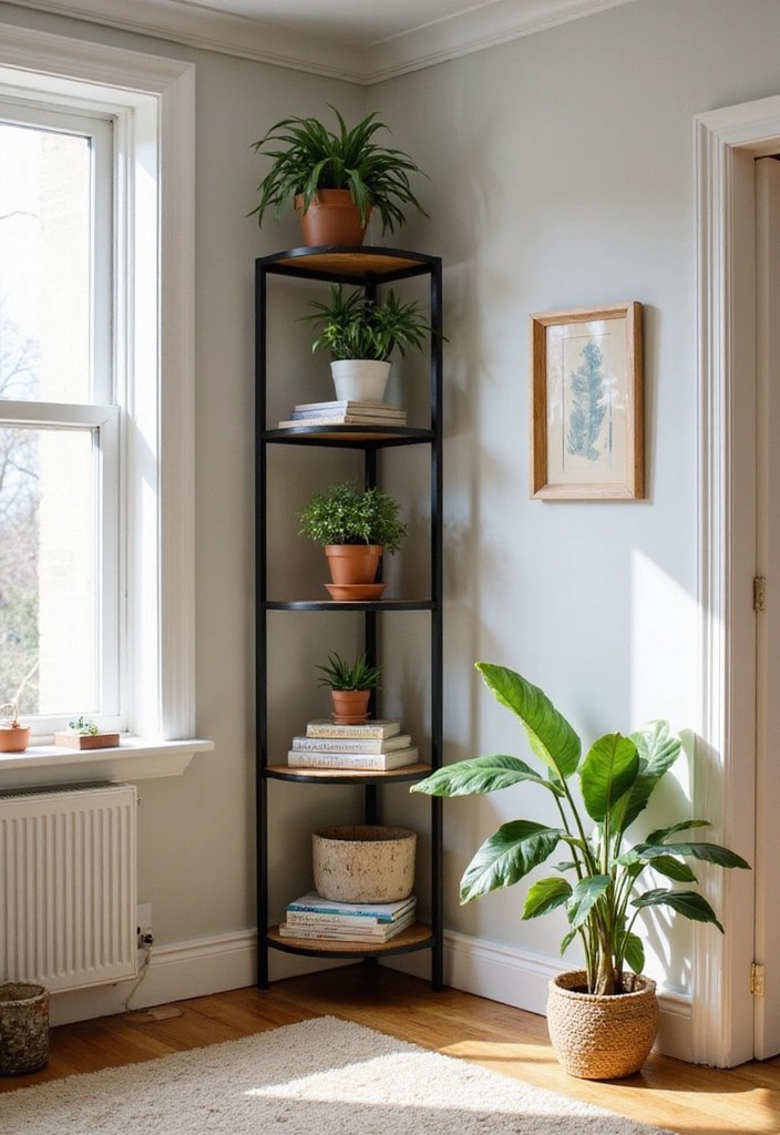 19 Clever Storage Solutions to Maximize Small Studio Apartments (You Won't Believe #5!) - 8. Corner Shelving Units