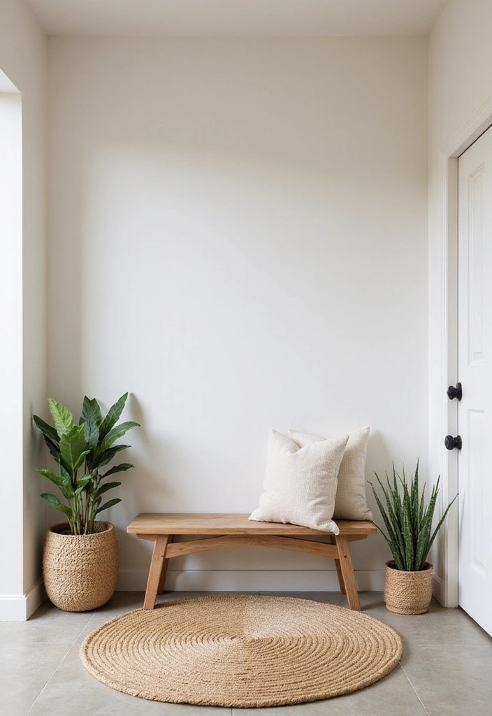15 Minimalist Entryways That Feel Inviting - 1. Soft Neutrals and Natural Textures
