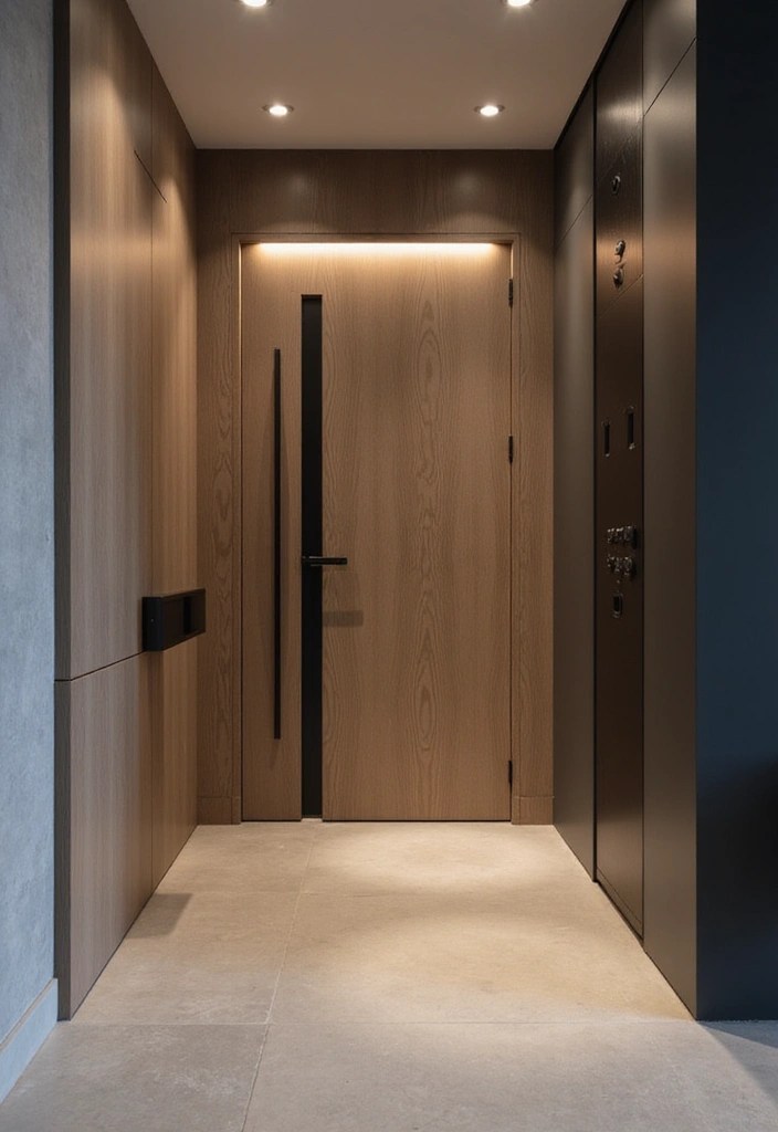 15 Minimalist Entryways That Feel Inviting - 12. Smart Technology Integration