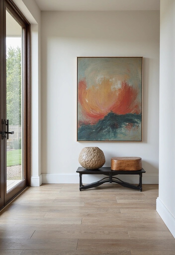 15 Minimalist Entryways That Feel Inviting - 13. Artistic Minimalism